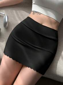 DAZY Ruffle Edge Triangle Gusset Anti-Embarrassment Shorts - Black - View 4