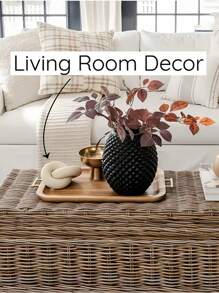 SHEIN Coffee Table Wooden Knot Decoration & Farmhouse Wooden Shelf Decor & Living Room Wooden Knot Decoration & Bohemian Style Festival Desktop Ornament With Chain Loop, Natural Color Black White Best Gifts Birthday Graduation