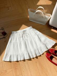Comfortcana Váy suông buộc eo màu trắng cho nữ, ngày lễ mùa hè đa năng - trắng - Xem 5