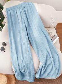 CosyJoli 大码女装新款春夏商务休闲女士海滩情人节风格时尚通勤优雅长裤，口袋长裤，海滩度假薰衣草大学生情人节夏季裤子