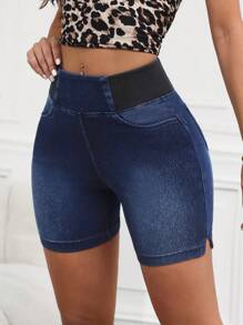 Flexra Women's Denim Shorts, Fashionable For Summer - Blue - View 8