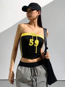StreetHx Cropped com Estampa Numérica e Contraste de Cor para Mulheres - Multicolorido - Visão 5
