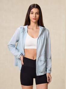 OutZeal 防水防晒轻便便携徒步夹克腰带抽绳防雨全天防风衣 - 藍色 - 查看 6