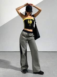 StreetHx Cropped com Estampa Numérica e Contraste de Cor para Mulheres - Multicolorido - Visão 3