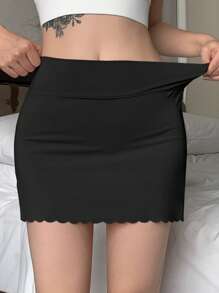DAZY Ruffle Edge Triangle Gusset Anti-Embarrassment Shorts - Black - View 3