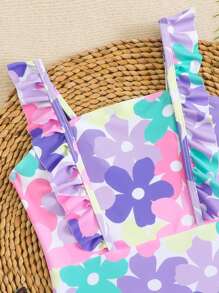 1pc Young Girls Cute Butterfly Print Swimsuit, One-Piece - Multicolor - View 4