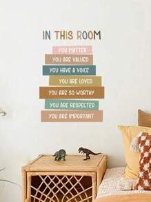 SURELIFE 1pc In This Room You Matter You Are Loved Quoted Vinyl Wall Decals PVC Positive Room Self-Adhesive Wall Art Home Decor, Stickers, Wall Decal, Vinyl Decal For Home Decorations, Spring Decoration Items Refresh Your Home, Festival Decoration Stickers Gifts Birthday Graduation For Bedroom Decor - Multicolor - View 3