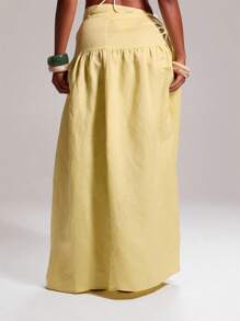 MUSERA 系带低腰长裙罩衫，适合伊比沙岛度假、夏季节日、海滩穿着，浪漫优雅，适合游泳、秋冬穿着。