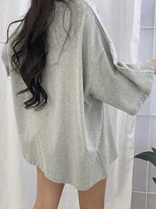 DAZY Camiseta de cuello redondo y manga corta para mujer, sencilla y de moda, adecuada para camiseta oversize de verano