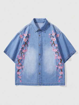 Street Life Herren Denim-Hemd, für den Sommer