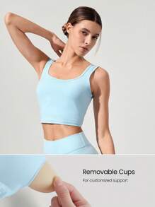GLOWMODE FeatherFit™ U Back Cutout Active Crossover Tank Top Light Support Low Impact Yoga Daily