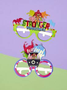 SCOOBY-DOO X SHEIN 2pcs Cartoon Pattern Adventure Theme Party Glasses