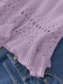 CosyJoli 大码女式时尚休闲优雅度假杏色经典演唱会夏季沙滩装海滩商务 Y2K 毛衣背心 - 紫丁香色 - 查看 4