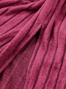 SHEIN EZwear 2 Pieces Set: Brushed Ribbed Side Slit Fitted Tube Top Dress,Summer Dresses For Women - Hot Pink - View 5