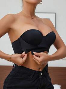 DesireSculpt 1 pieza Sujetador con aros de soporte con cierre frontal y acolchado para mujer