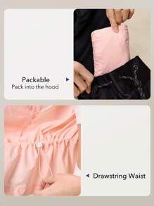 OutZeal Waterproof Sun Protection Lightweight Packable Hiking Jacket Drawstring Waist For LightRain Explore Outdoor Drawstring Waist