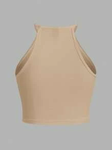 SHEIN EZwear 3件套休闲黑色和卡其色豹纹吊带背心，适合夏季穿着 - 彩色 - 查看 9