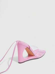 CUCCOO SZL Cuccoo Summer Fashionable Hollow-Out Pink Wedge Sandals - Baby Pink - View 5