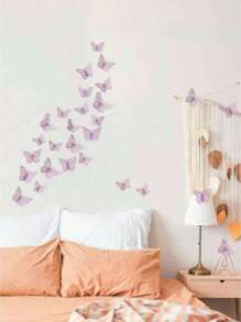 SHEIN 12/24/36pcs 3D Butterfly Wall Decor, Butterfly Decorations, 3 Sizes 3 Styles Removable Butterfly Wall Stickers For Birthday Party, Cake Decorating, Room Decor