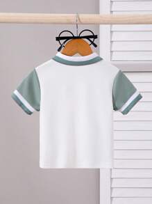 Souflis Souflis Baby Boy Knitted Polo Tops. It's Suitable For Wearing When Going On Outings, Attending School, Or At Parties.Tops Unisex Summer. - Army Green - View 2