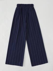 Briarwyn Women's Striped Pleated Pocket Loose Casual Wide Leg Pants Summer For Women Business Casual Woman - Navy Blue - View 12