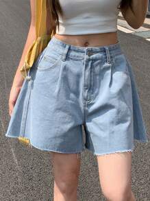 DAZY Women's Casual Washed Denim Shorts, Summer