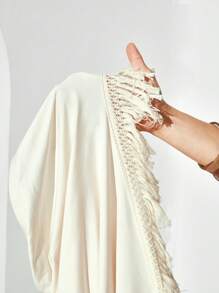 Sirith Váy xẻ cao mới mùa hè dành cho nữ, váy tua rua ống eo vừa gợi cảm và đơn giản phù hợp cho kỳ nghỉ, hẹn hò, ngày lễ, bãi biển - Màu be - Xem 8