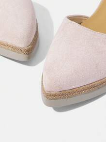 Styleloop 女士编织绳厚底坡跟凉鞋，度假风格波西米亚风复古美式西部音乐节派对装 - 淺粉色 - 查看 4