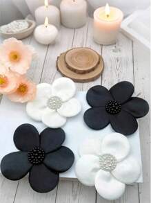 1 件白色/黑色 3D 串珠蕾丝、贴花花片、图案面纱紧身胸衣 DIY 花饰品布贴配饰、DIY 服装配饰、婚礼装饰 - 彩色 - 查看 2
