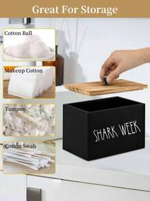 SHEIN 1pc Tampon Holder For Bathroom With Lid, Tampon Storage Pad Organizer For Bathroom, Tampon And Pad Storage Box Holder, Home Decor Accessory,Feminine Products Caddy, Bathroom Decor Box