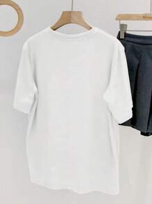 INAWLY Women Cherry Print Round Neck Short Sleeve Casual T-Shirt - White - View 2