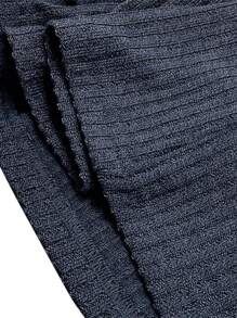 Manfinity Homme Men's Solid Color Button Half Placket Short Sleeve Henley T-Shirt - Navy Blue - View 4