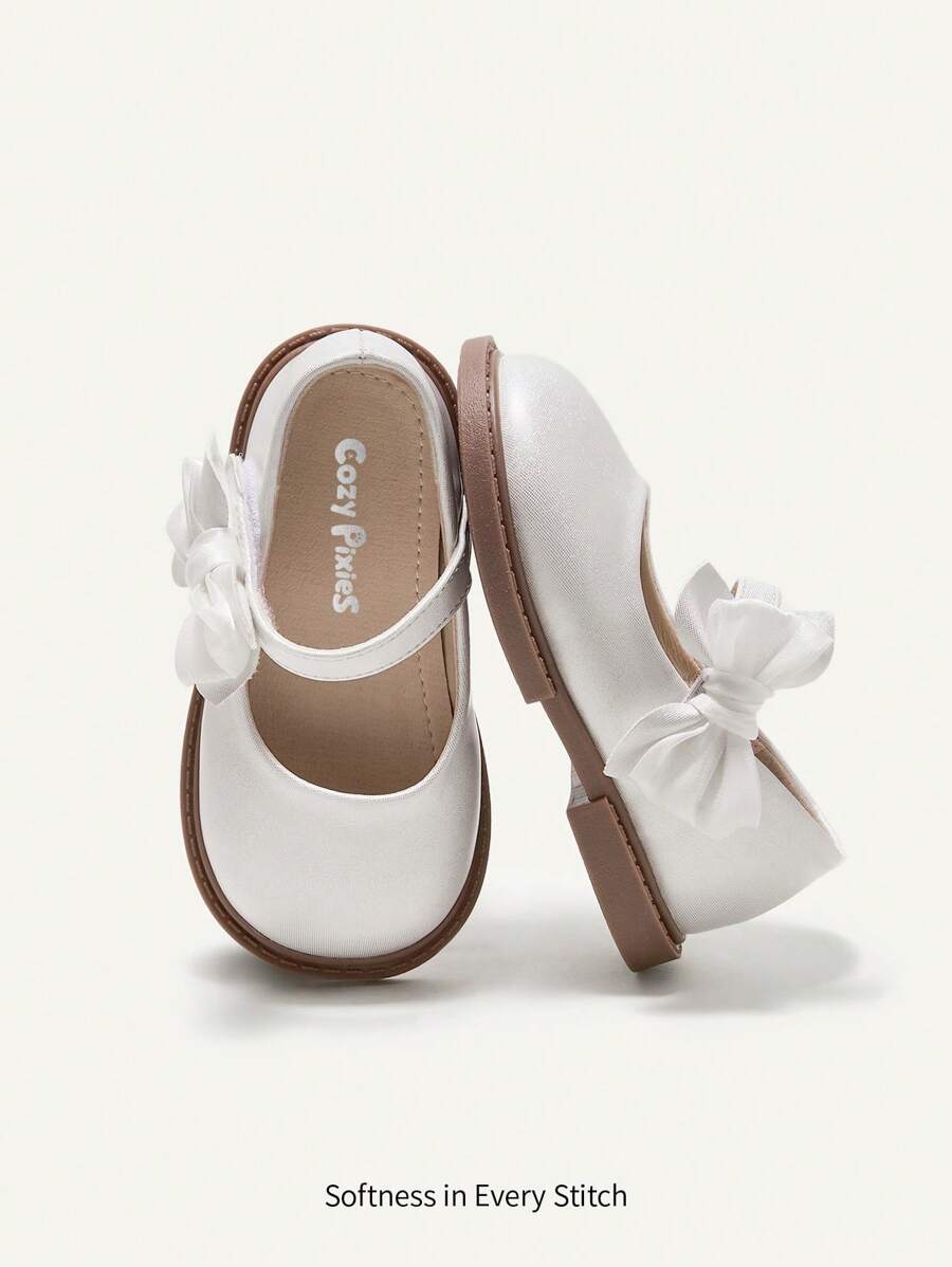 Cozy Pixies Lovely Bowknot Princess Style Plain All-Match Country Style Baby Flat Shoes