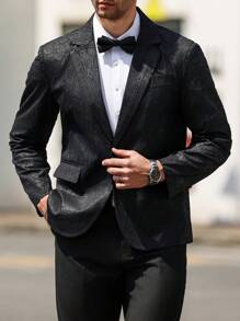 Manfinity Mode Men's Business/Commute Jacquard Suit Jacket Wedding Suits For Men Wedding Suit Men Groomsmen Suit