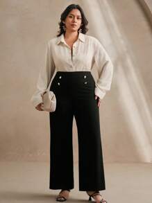 Anewsta Women's Floral Branch Print Design Polo Neck Blouse, Modesty Clothes - Beige - View 6