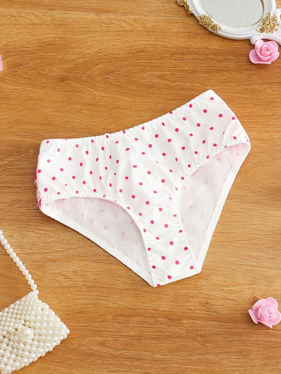 FairyFlirt Sous-vêtements mignons pour filles/adolescentes avec décoration de nœud volantée