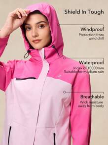 OutZeal Waterproof WindProof 3L Tech Fabric Packable Color Blocking Hiking Jacket Windbreaker