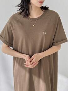 FRIFUL Women Brown Long Embroidered Graphic Print Summer Dress Sundress - Brown - View 7