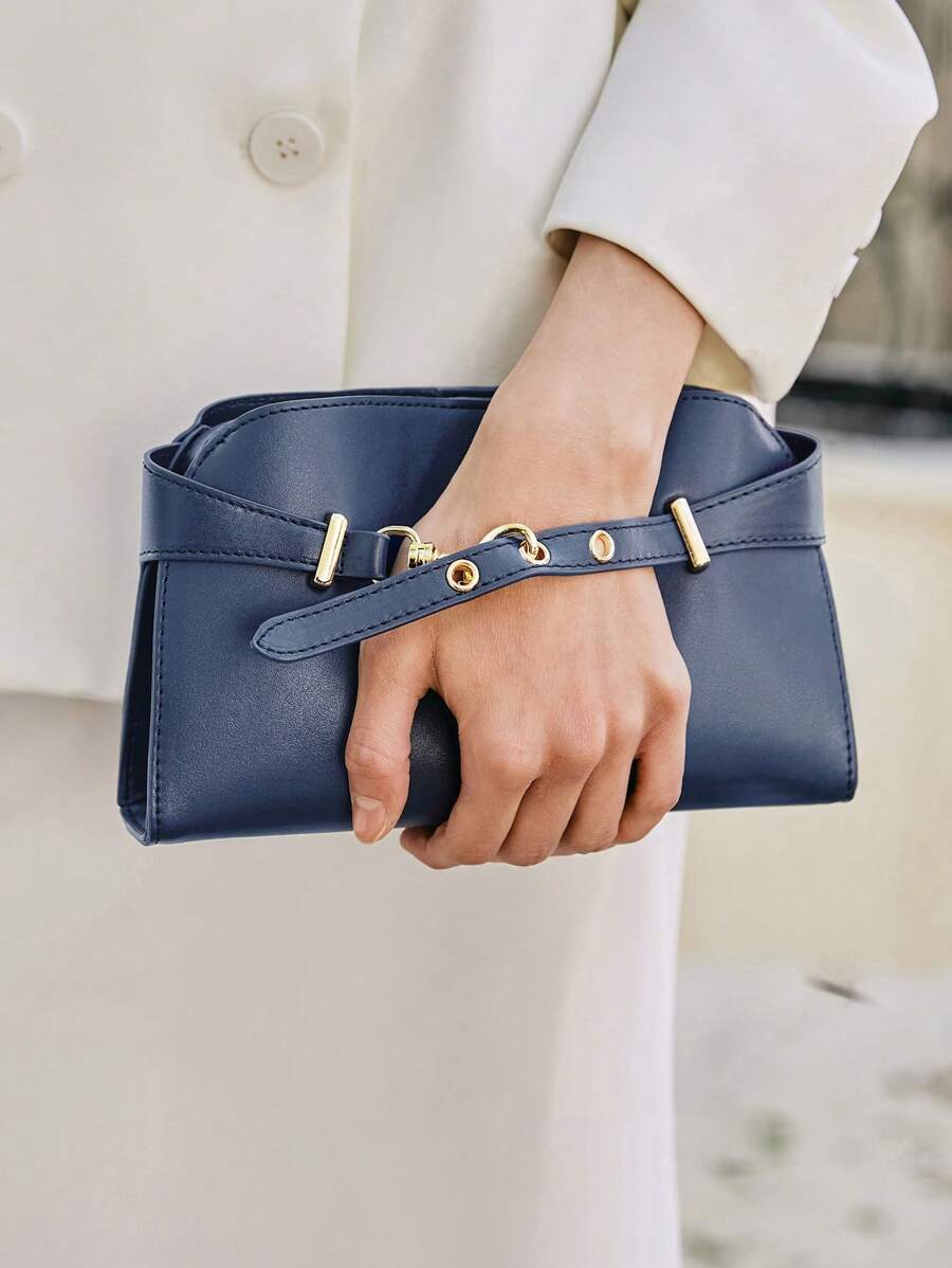 SHECARRY 女士手提包 PU 皮革 秋夏冬季 校园旅行通勤工作 优雅潮流 精致手提包 大容量 可调节肩带 金属装饰