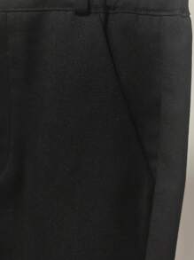SHEIN 2 piezas Conjunto de traje de caballero encantador para niños, que incluye chaqueta de cuello alto de color brillante y pantalones negros elegantes, adecuado para celebraciones, actuaciones en el escenario, ceremonias de premiación y eventos como bodas, invitados de bodas, paje, y portador de anillos