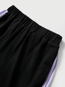 JNSQ Tween Girl Color Block Outdoor Sports Casual Shorts - Multicolor - View 6