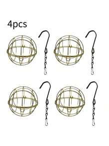 2/4 Stücke Futterkugelhalter, Vogelfutter, hängender Metallvogelfutterhalter, Futterkugelhalter zum Aufhängen, Vogelfutter für Wildvögel, Garten