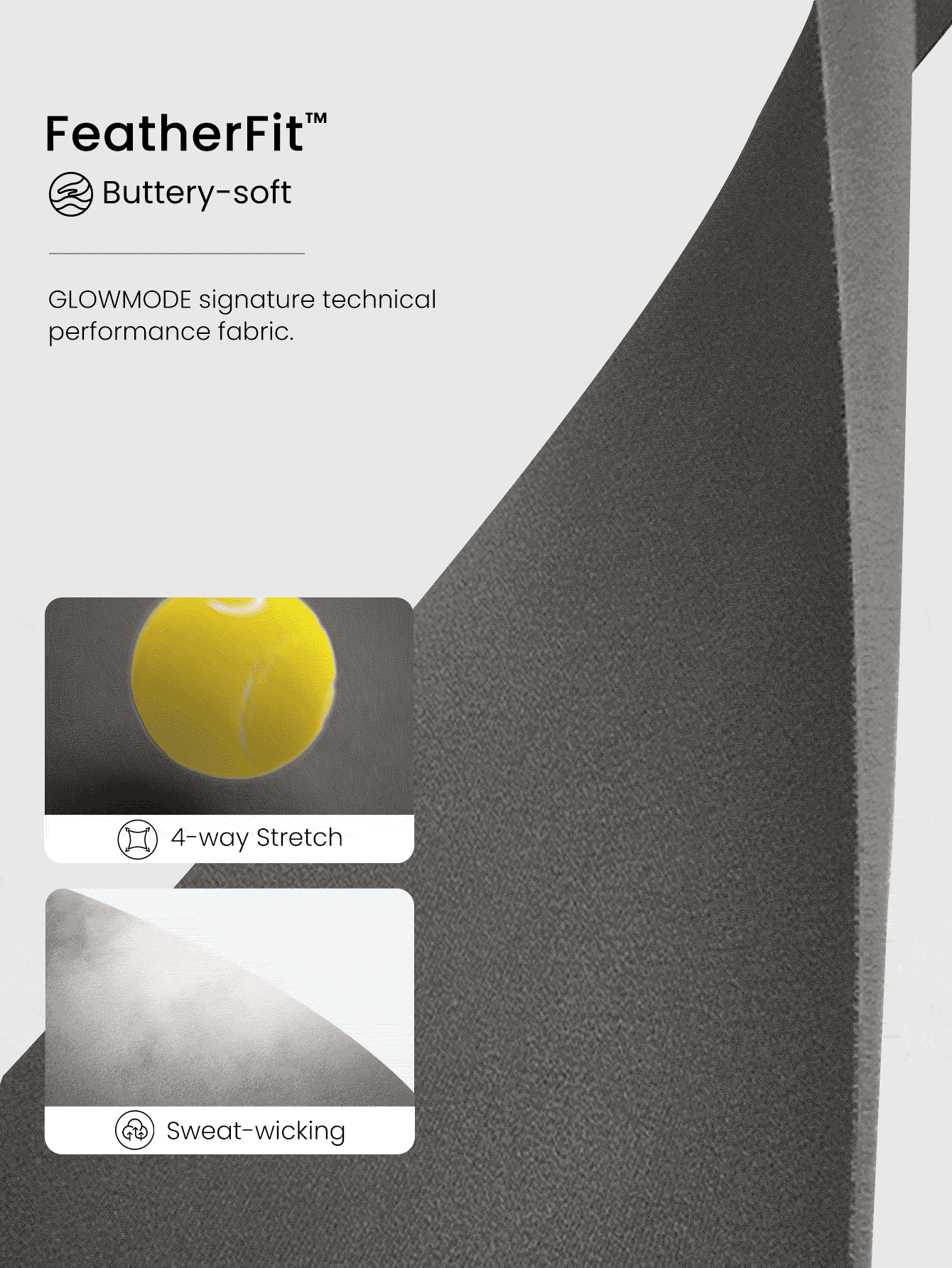 GLOWMODE 4.3英寸featherfit™防滾動口袋自行車短褲,無前縫線透氣運動健身跑步