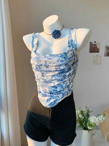 Comfortcana Women's Casual Camisole Strap Tank Top, Minimalist Style, Suitable For Summer - Pink - View 5