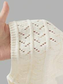 SHEIN Girlism Tween Girl Solid Color V-Neck Halter Knit Top For Music Festival