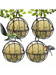 2/4 Stücke Futterkugelhalter, Vogelfutter, hängender Metallvogelfutterhalter, Futterkugelhalter zum Aufhängen, Vogelfutter für Wildvögel, Garten