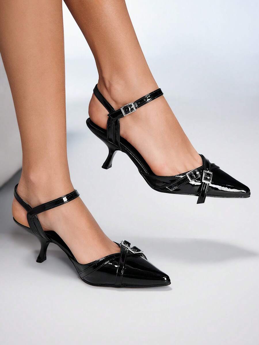 CUCCOO GRLICON Women's Y2K Punk Style High Heel Pumps, Suitable For Motorcycle, Cool Girl, Halloween, Christmas, Party Outfits - Black - View 1