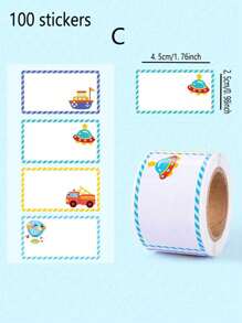 SHEIN 280pcs Cartoon Name Stickers, Colorful Label Stickers, Self-Adhesive Cube Stickers For Students Back To School Back To School