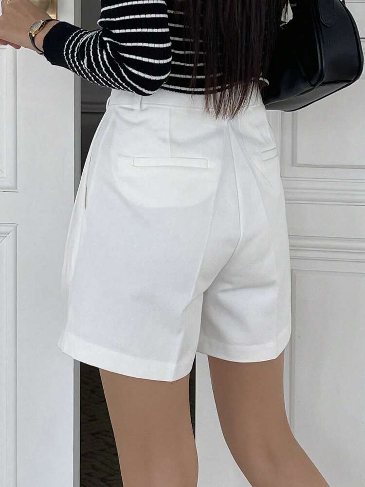 Solid Wide Leg Shorts