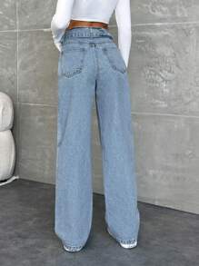 EURMUSE HIGH RISE STRAIGHT CUT JEAN WITH BELT